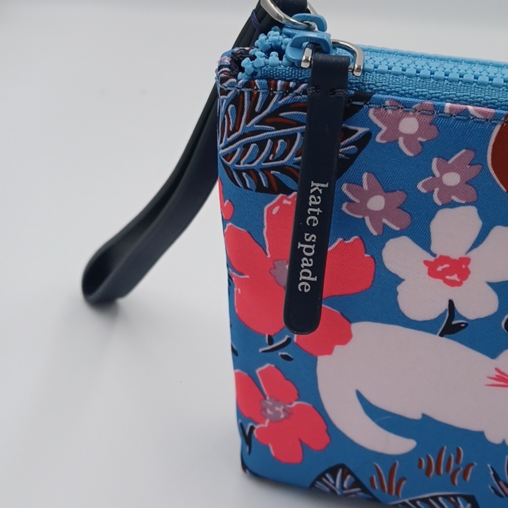 Kate Spade Jae Garden Cat Double Zip Wristlet Bag - Picture 4 of 8